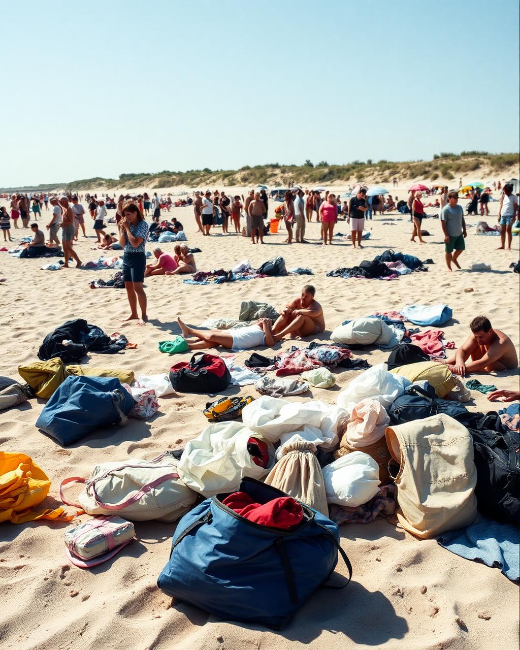 Stressful beach setup